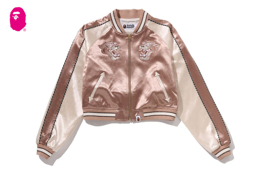 BAPE MULTILOGO CROPPED SOUVENIR JACKET