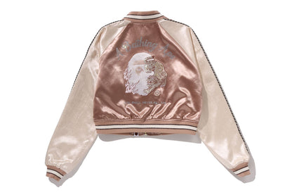BAPE MULTILOGO CROPPED SOUVENIR JACKET