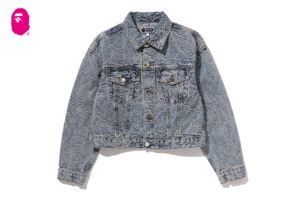 BAPE LINE CAMO CROPPED DENIM JACKET