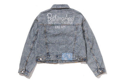 BAPE LINE CAMO CROPPED DENIM JACKET
