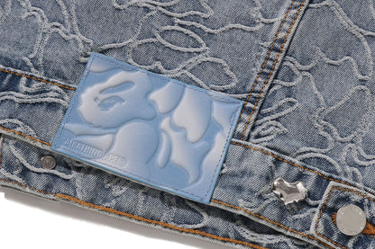 BAPE LINE CAMO CROPPED DENIM JACKET