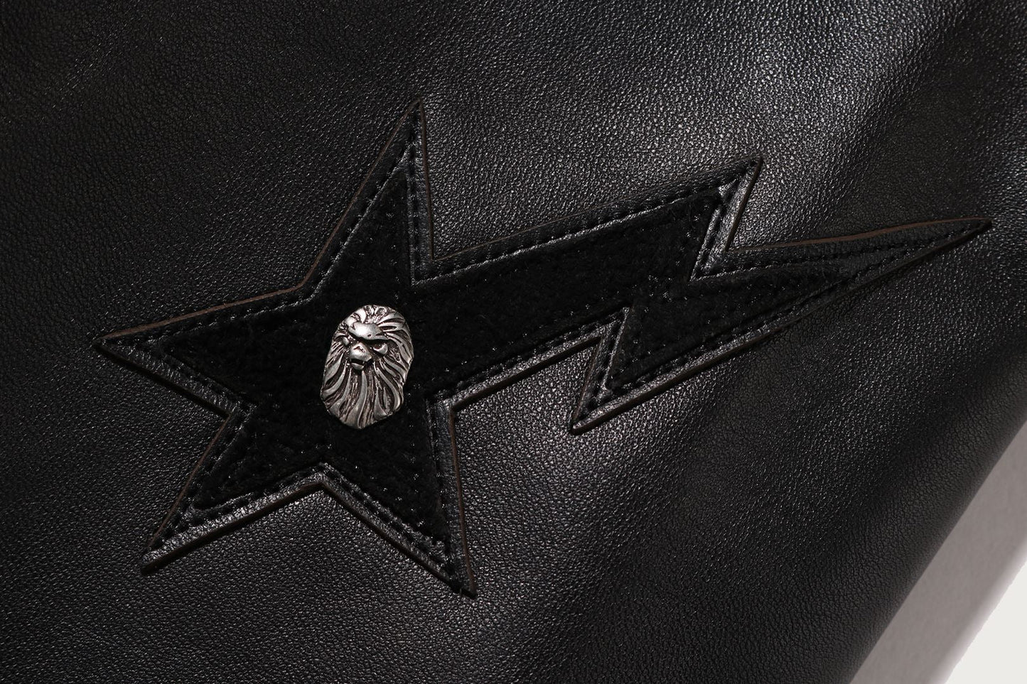 BAPE BAPE BLACK BELTED LEATHER BIKER