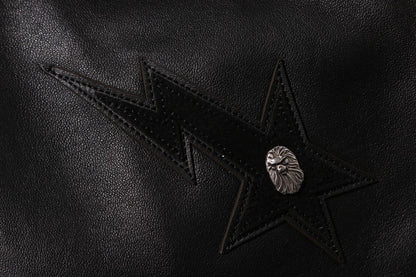 BAPE BAPE BLACK BELTED LEATHER BIKER