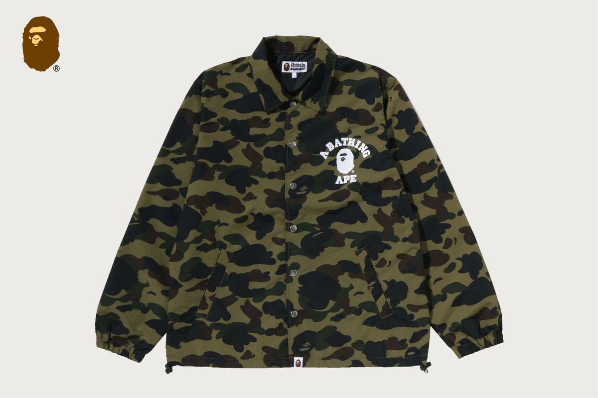 BAPE 1ST CAMO COLLEGE COACH JACKET