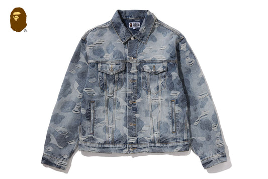 BAPE SOLID CAMO JACQUARD DENIM TRUCKER JACKET