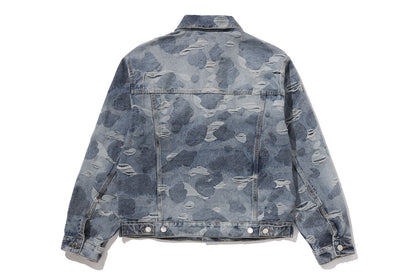 BAPE SOLID CAMO JACQUARD DENIM TRUCKER JACKET