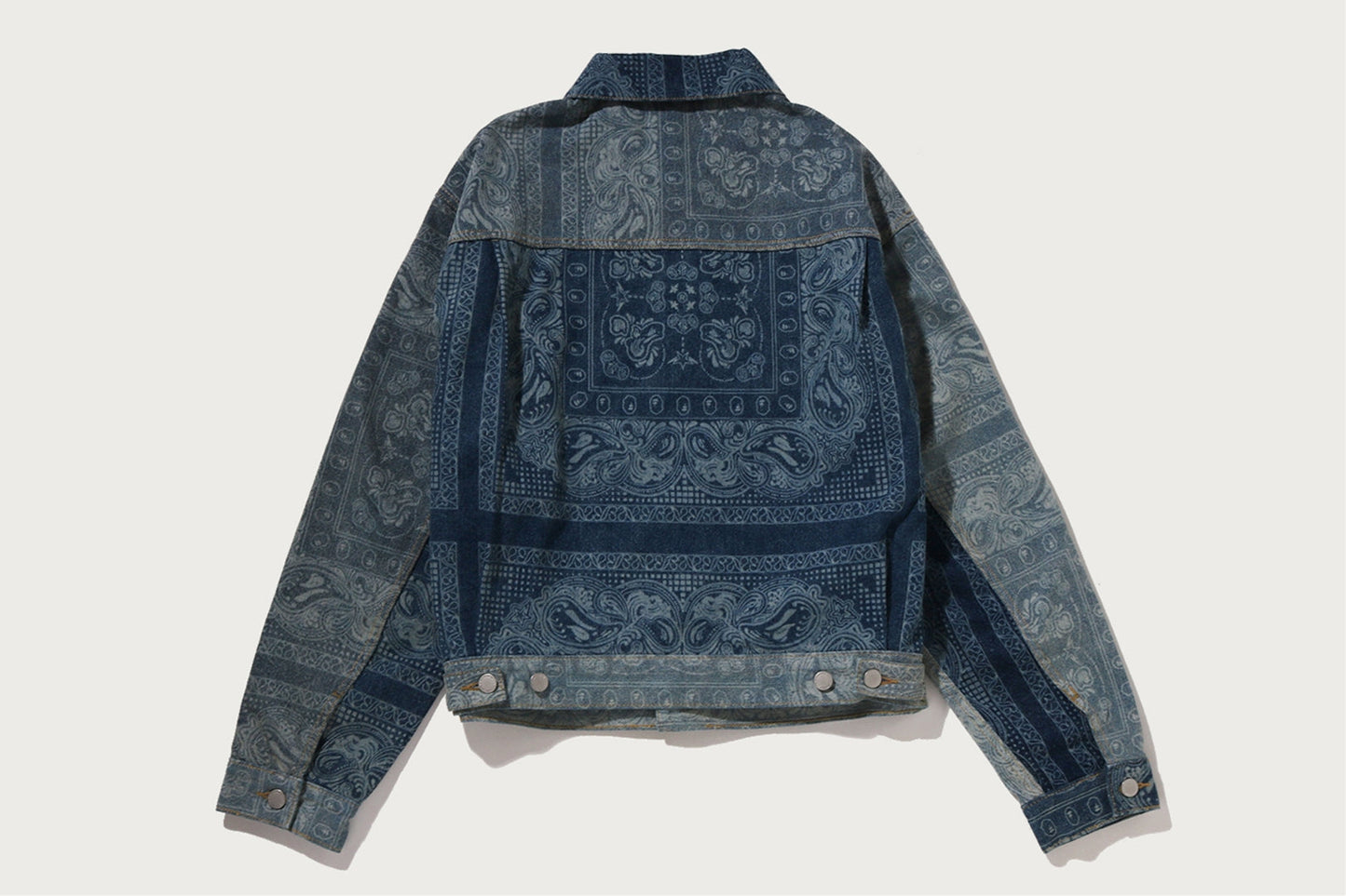 BAPE PAISLEY PATTERN DENIM TRUCKER JACKET