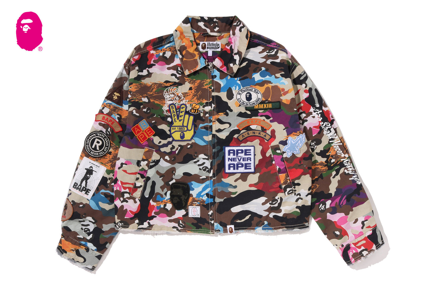 BAPE HYBRID CAMO 多標誌方形 cropped 外套