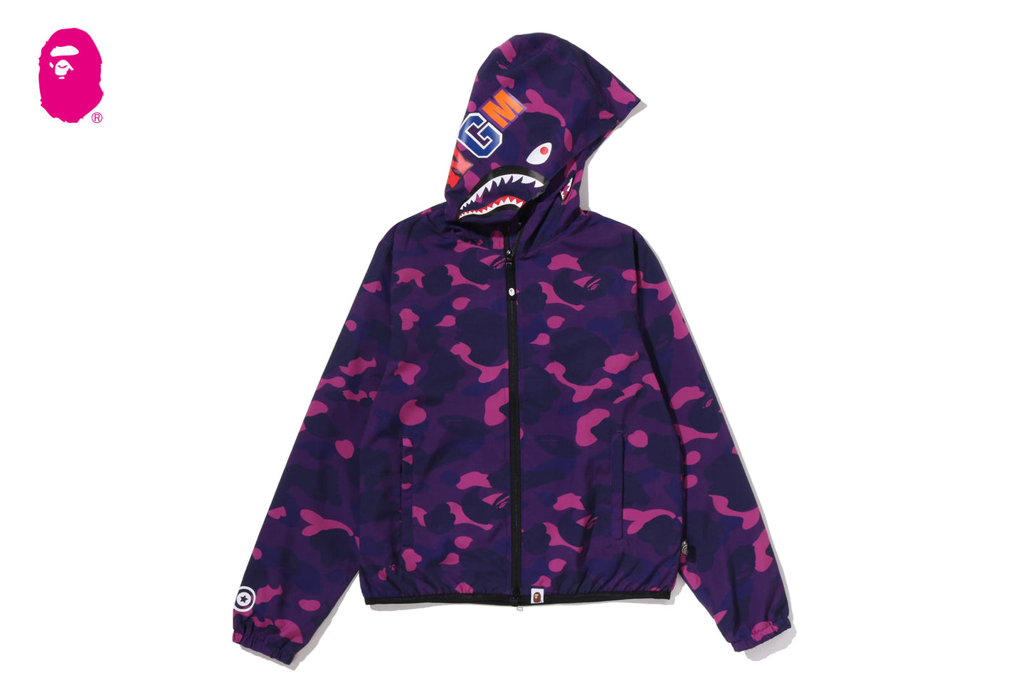 BAPE 彩色迷彩鯊魚連帽外套