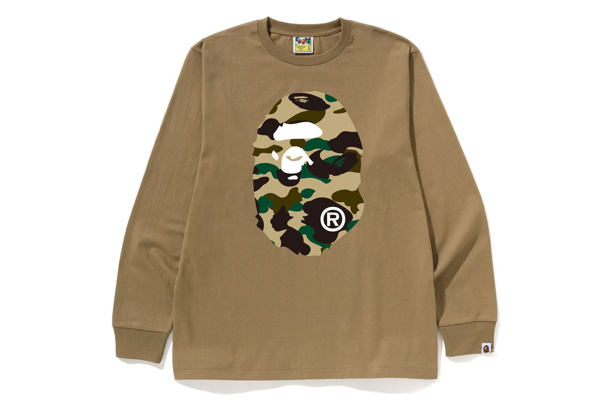 BAPE 1ST CAMO BIG APE HEAD 長袖T恤