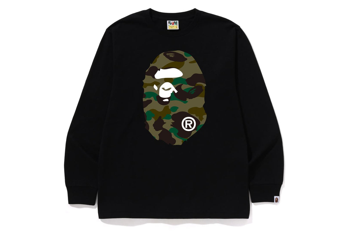 BAPE 1ST CAMO BIG APE HEAD 長袖T恤