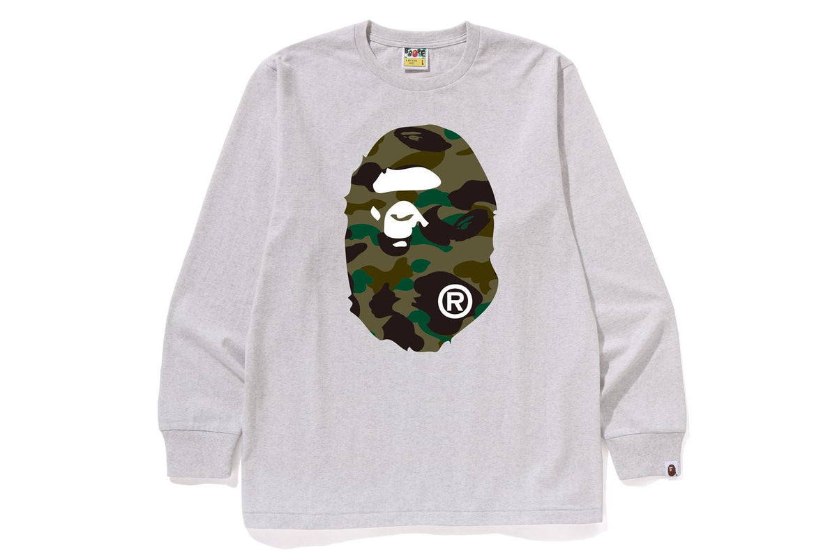 BAPE 1ST CAMO BIG APE HEAD 長袖T恤
