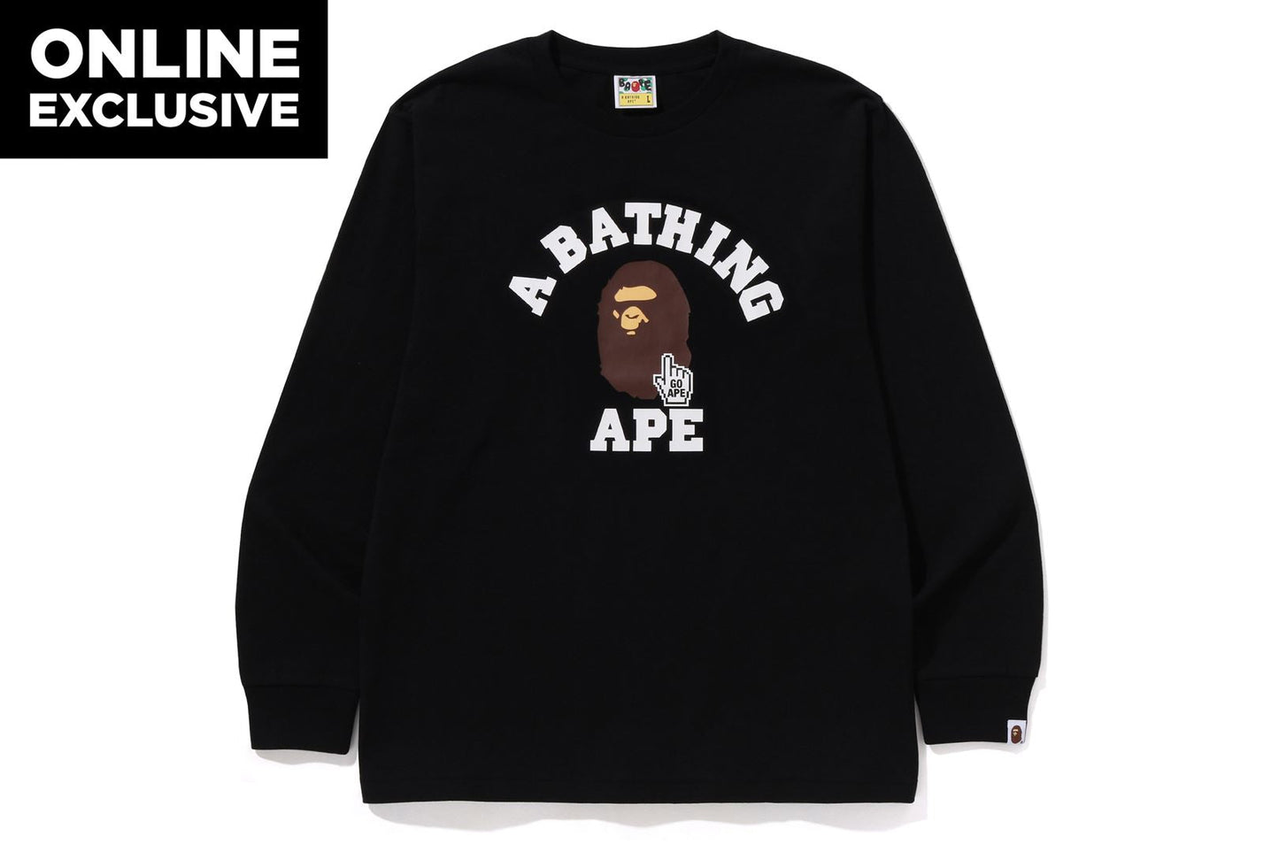 BAPE GO APE POINTER COLLEGE TEE LS TEE