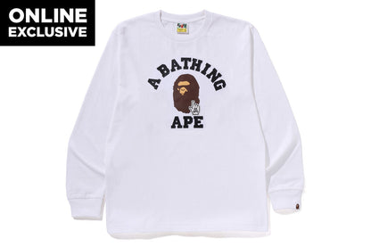 BAPE GO APE POINTER COLLEGE TEE LS TEE