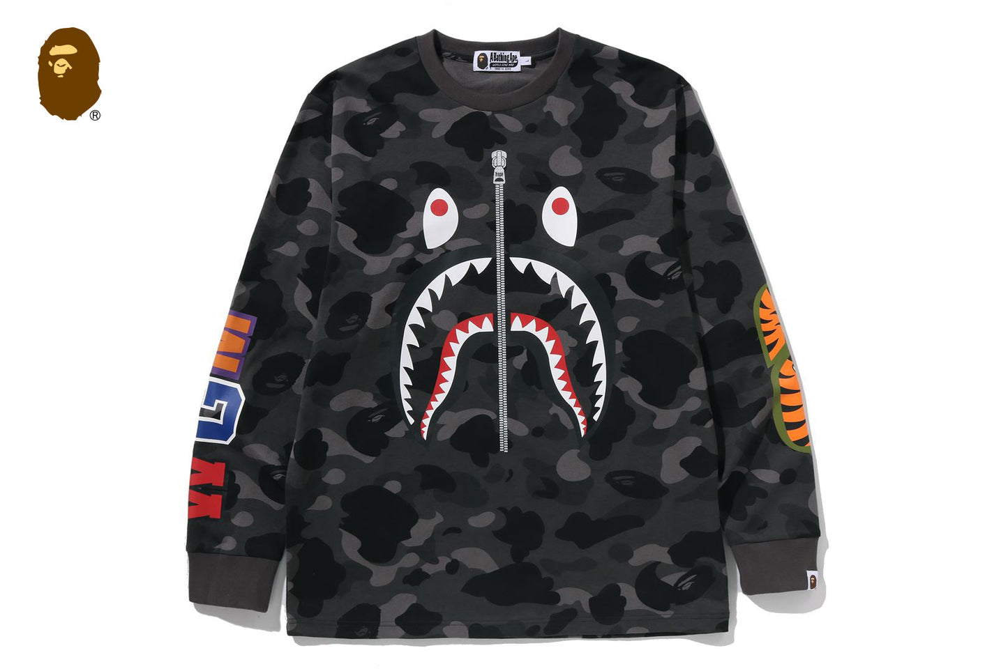 BAPE COLOR CAMO SHARK 長袖T恤