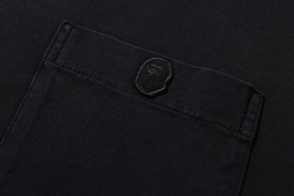BAPE GARMENT DYE ONE POINT RELAXED FIT POCKET LS TEE