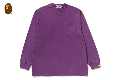 BAPE GARMENT DYE ONE POINT RELAXED FIT POCKET LS TEE