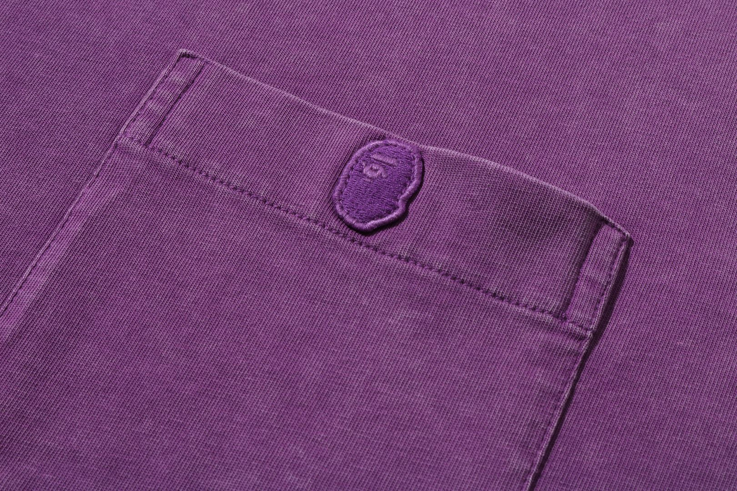 BAPE GARMENT DYE ONE POINT RELAXED FIT POCKET LS TEE