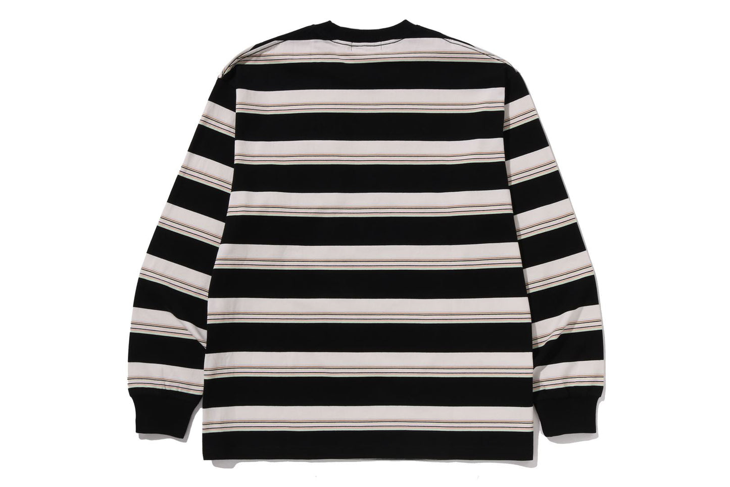 BAPE STRIPE ONE POINT RELAXED FIT POCKET LS TEE