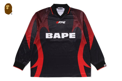 BAPE APE FLAME MONOGRAM JACQUARD LOGO 寬鬆版足球球衣