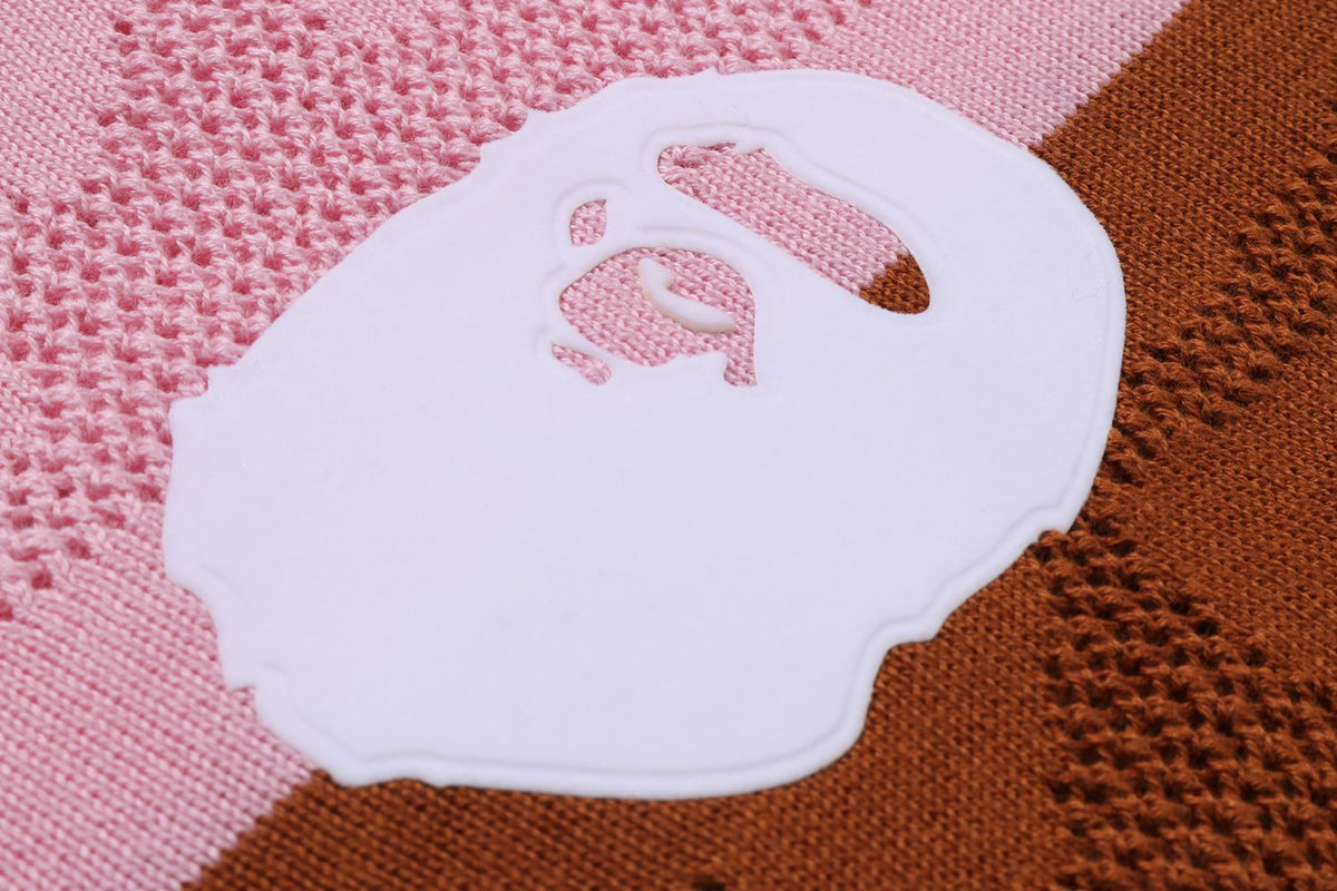 BAPE STA條紋圖案提花多標誌寬鬆長袖T恤