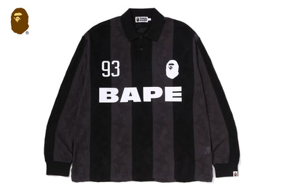 BAPE STA條紋圖案提花多標誌寬鬆長袖T恤