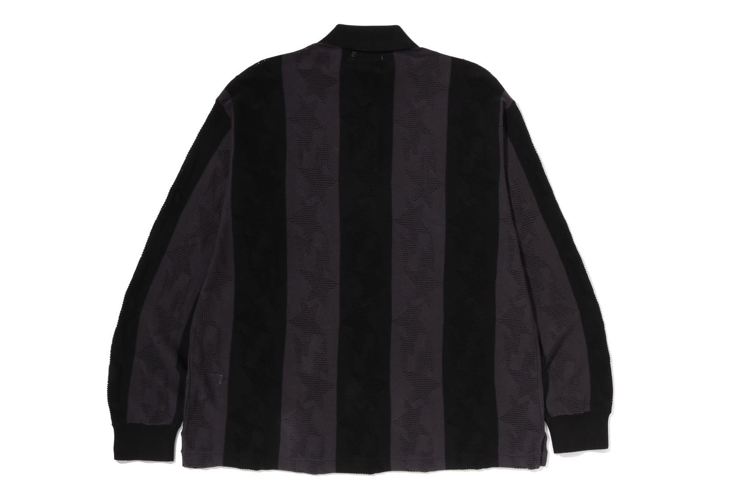 BAPE STA STRIPE PATTERN JACQUARD MULTI LOGO RELAXED FIT LS TEE