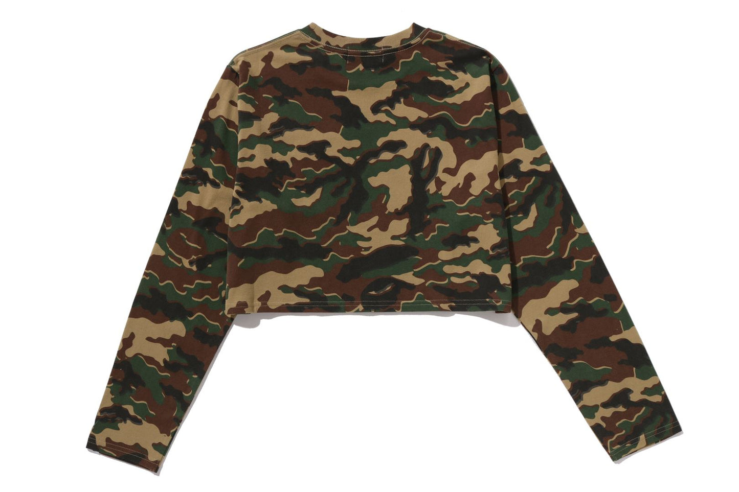 BAPE GLITCH WOODLAND CAMO BAPE CROPPED L/S TEE
