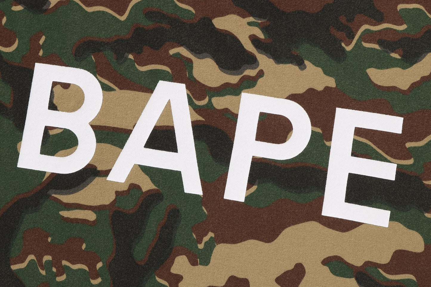BAPE GLITCH WOODLAND CAMO BAPE CROPPED L/S TEE