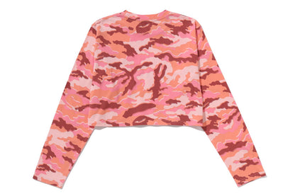 BAPE GLITCH WOODLAND CAMO BAPE CROPPED L/S TEE