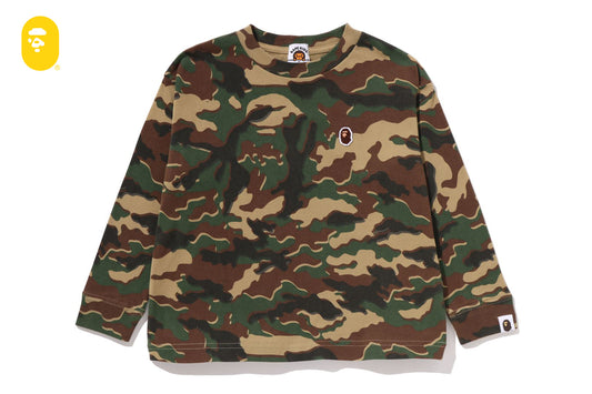 BAPE GLITCH WOODLAND CAMO ONE POINT RELAXED FIT LS TEE