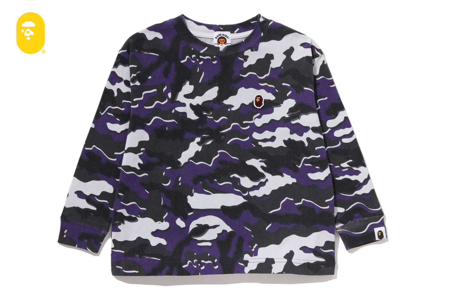 BAPE GLITCH WOODLAND CAMO ONE POINT RELAXED FIT LS TEE