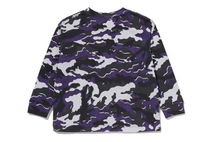 BAPE GLITCH WOODLAND CAMO ONE POINT RELAXED FIT LS TEE