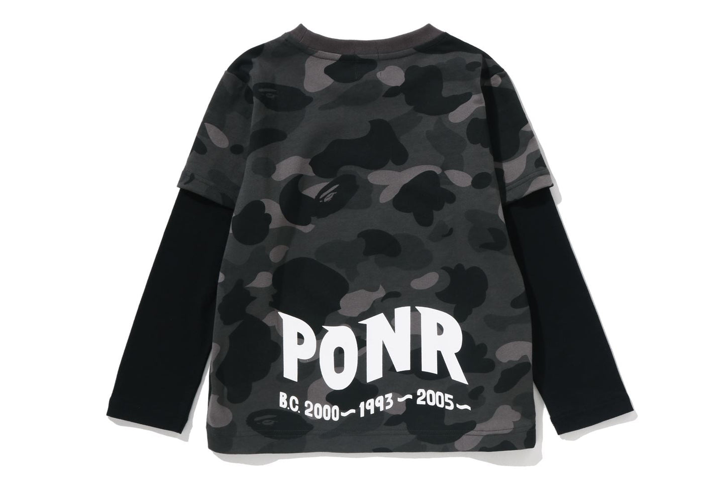 BAPE 彩色迷彩鯊魚層次長袖T恤