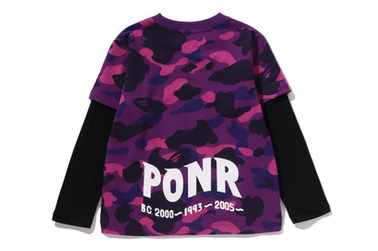 BAPE 彩色迷彩鯊魚層次長袖T恤