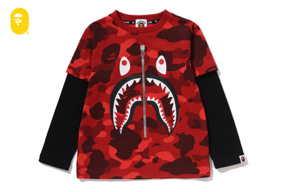 BAPE 彩色迷彩鯊魚層次長袖T恤
