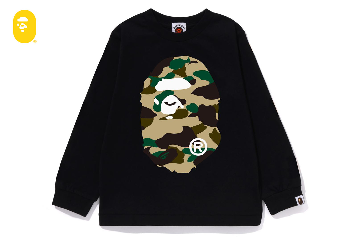 BAPE 1ST CAMO BIG APE HEAD 長袖T恤
