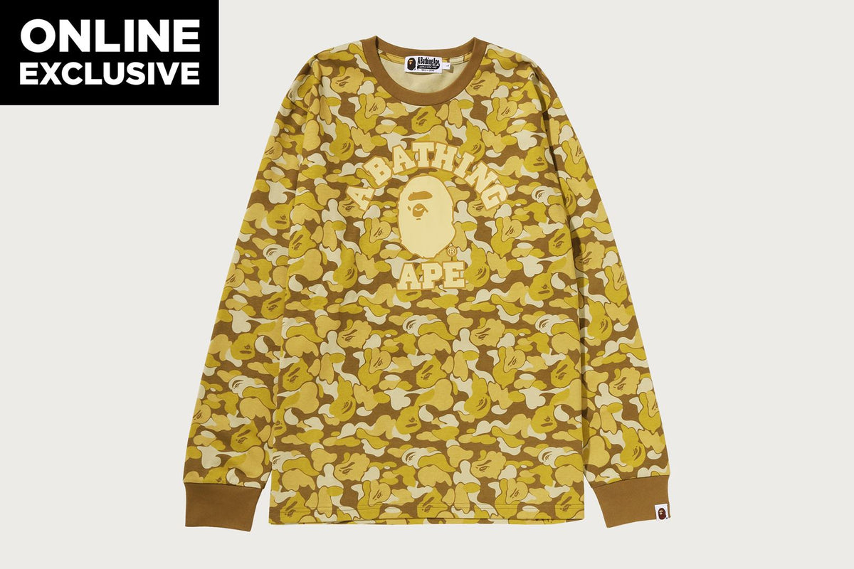 BAPE CARD CAMO COLLEGE 長袖 T恤 BAPEC