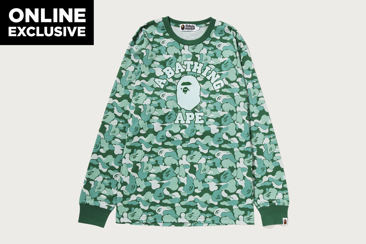 BAPE CARD CAMO COLLEGE 長袖 T恤 BAPEC