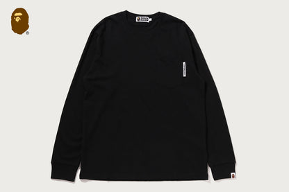 BAPE LINE CAMO FLAG LABEL 口袋長袖T恤