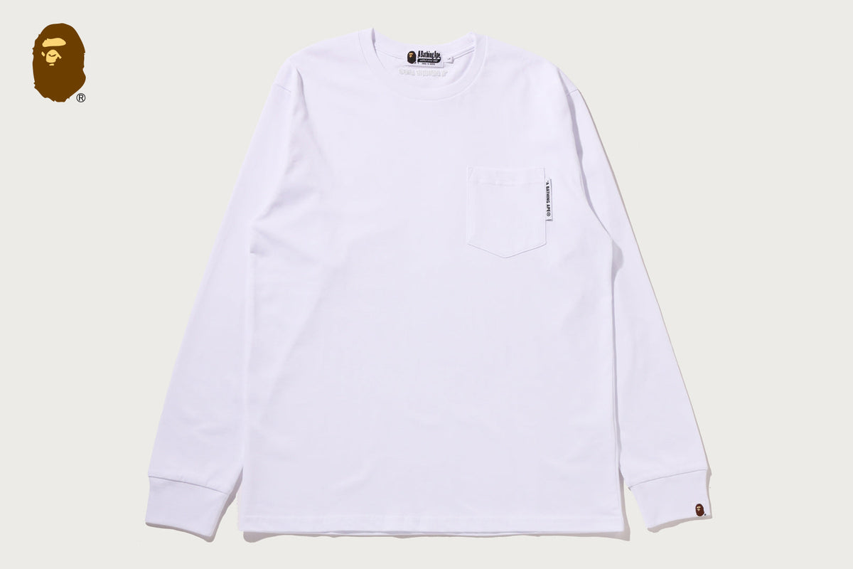 BAPE LINE CAMO FLAG LABEL 口袋長袖T恤