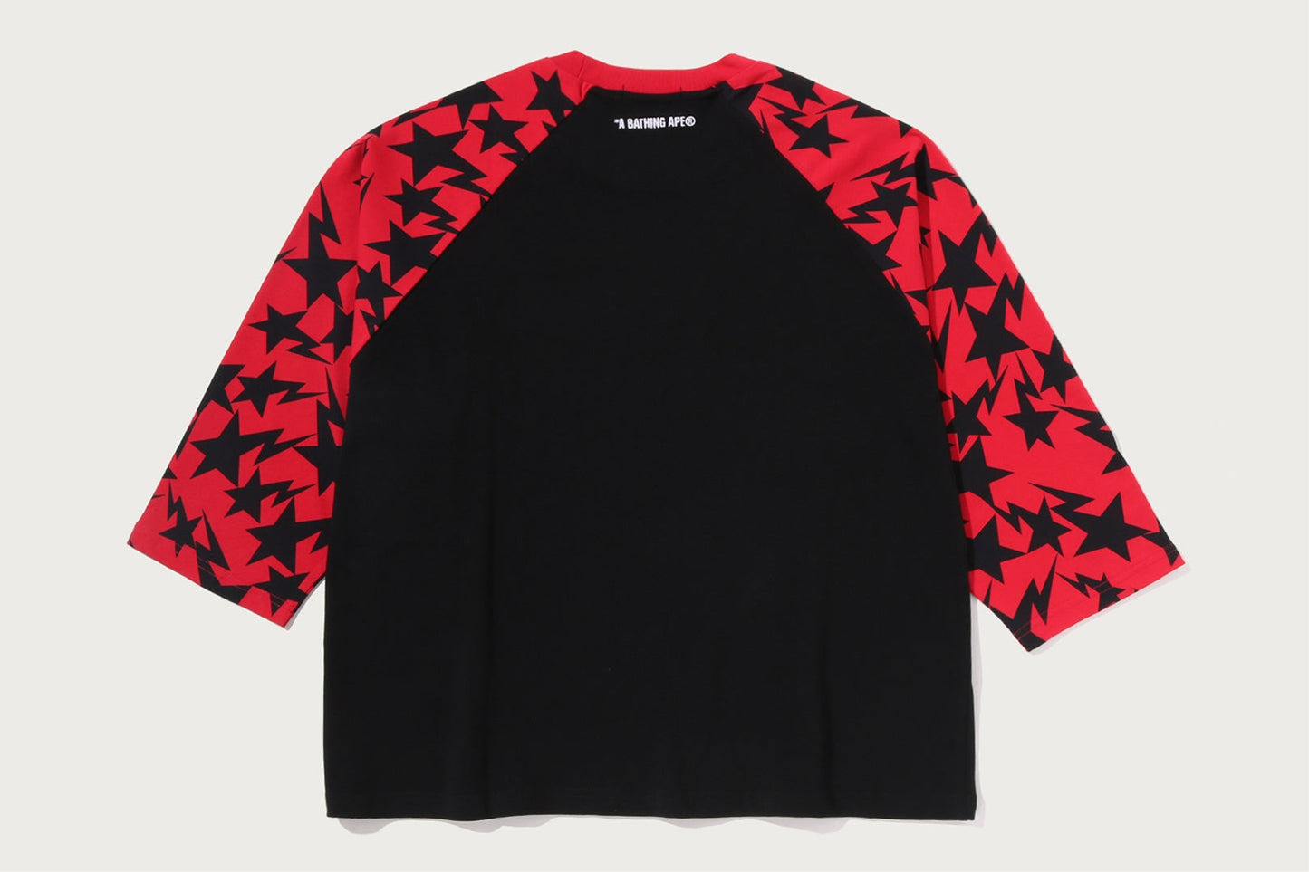 BAPE STA PATTERN BAPE STA RAGLAN CROPPED FIT LS TEE