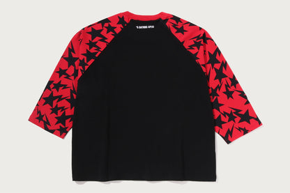 BAPE STA PATTERN BAPE STA RAGLAN CROPPED FIT LS TEE