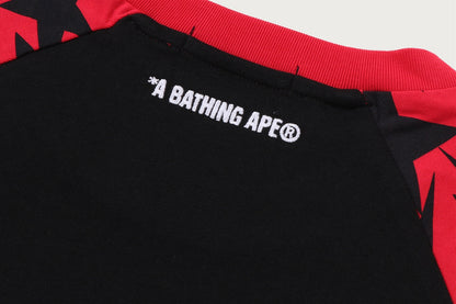BAPE STA PATTERN BAPE STA RAGLAN CROPPED FIT LS TEE