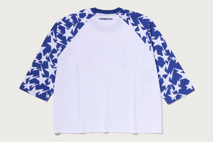 BAPE STA PATTERN BAPE STA RAGLAN CROPPED FIT LS TEE