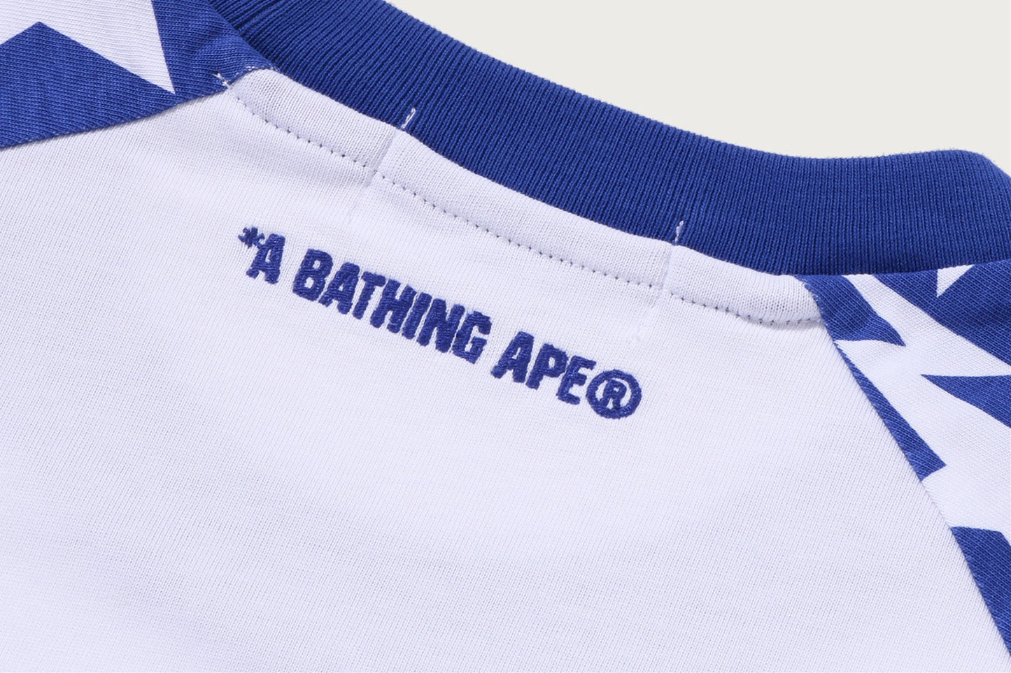 BAPE STA PATTERN BAPE STA RAGLAN CROPPED FIT LS TEE