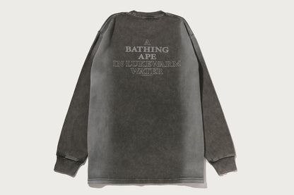 BAPE HEAVY WASHED BAPE MILITARY GRAPHIC RELAXED FIT LS TEE