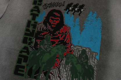 BAPE HEAVY WASHED BAPE MILITARY GRAPHIC RELAXED FIT LS TEE