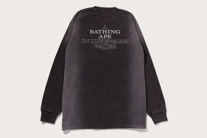 BAPE HEAVY WASHED BAPE MILITARY GRAPHIC RELAXED FIT LS TEE