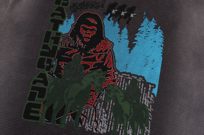 BAPE HEAVY WASHED BAPE MILITARY GRAPHIC RELAXED FIT LS TEE
